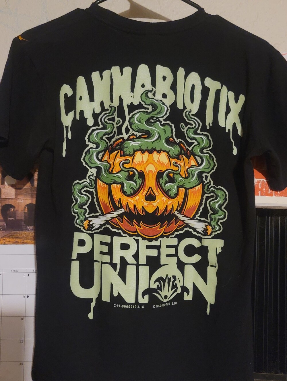 Cannabiotix Black Graphic Tee - Orange Pumpkin Design
